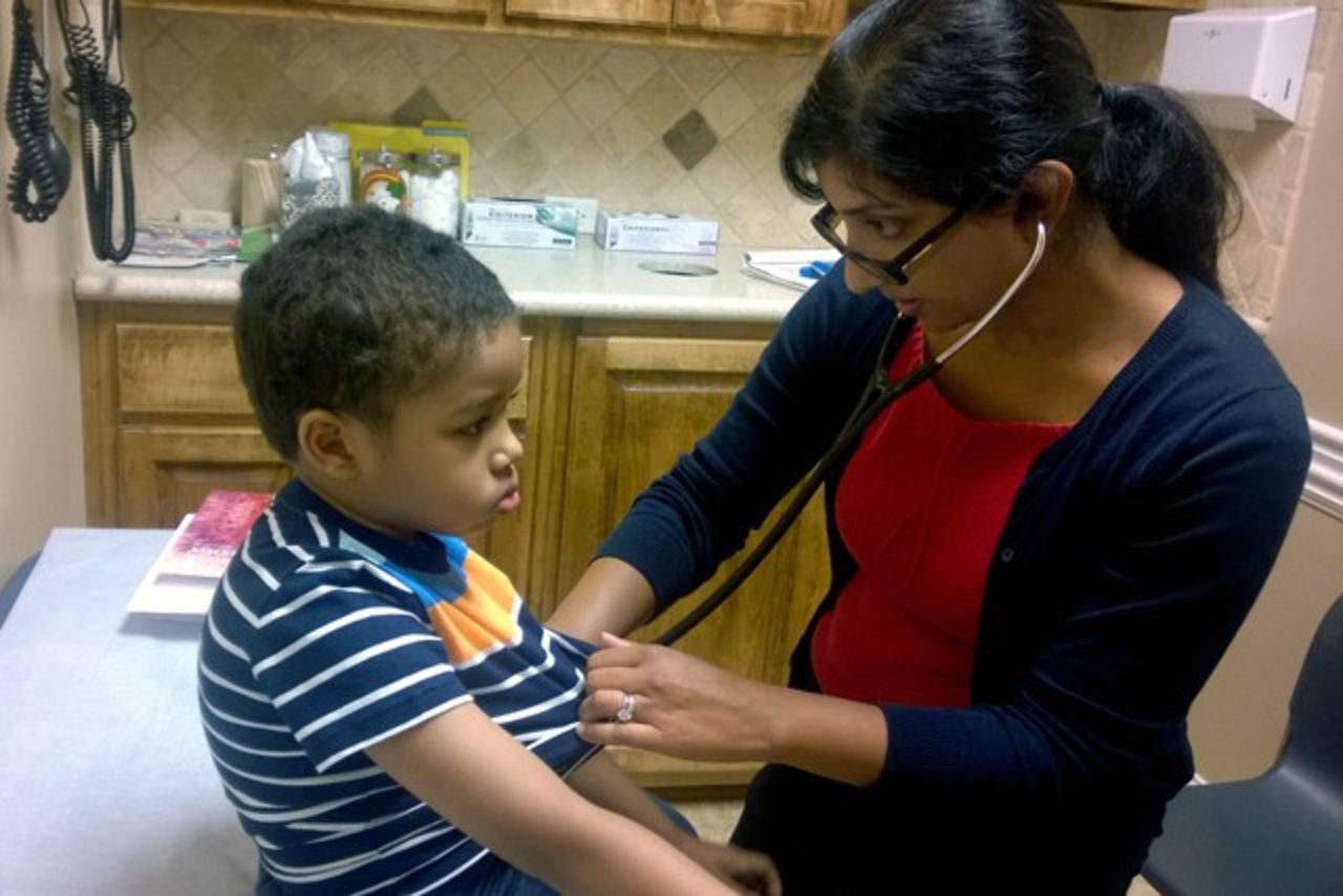 Dr. Betsy John gives David a clean bill of health on September 16. - (Courtesy Nash Family)