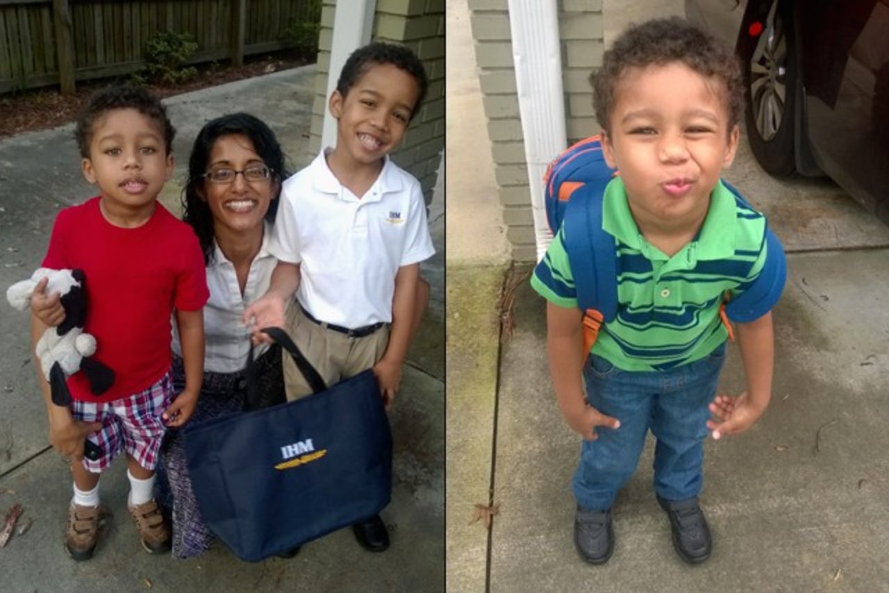 A healthy David Nash and his big brother, Benjamin, start school in Tucker, Georgia, on August 11. - (Courtesy Nash Family)