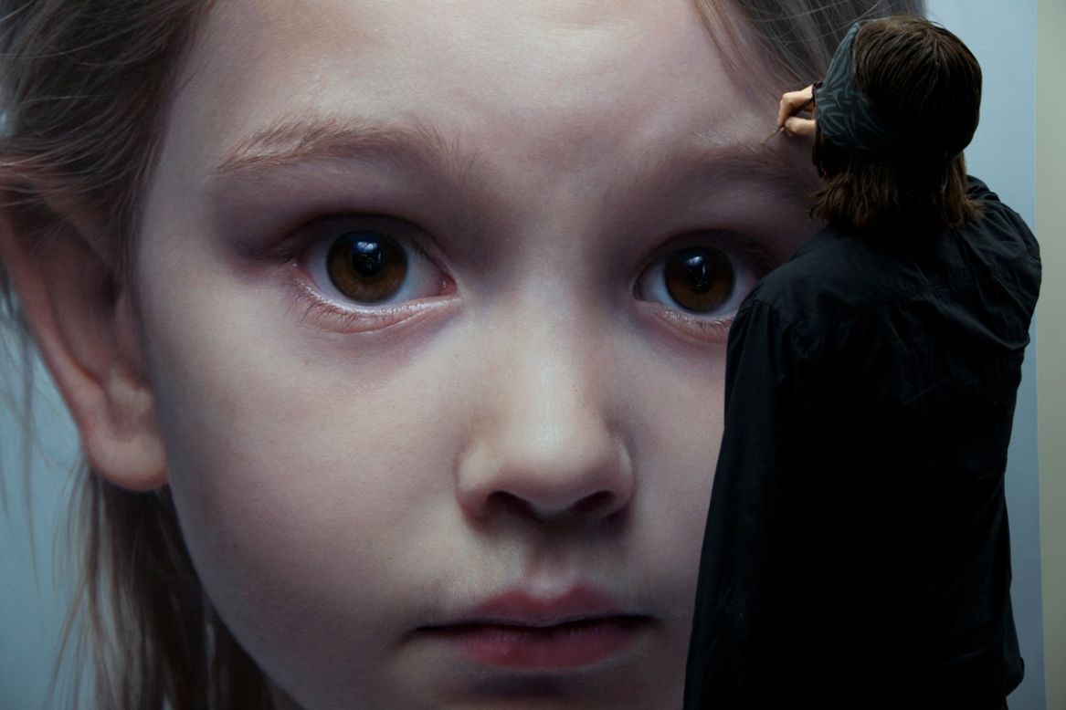 <a href="http://www.helnwein.com/" target="_blank" target="_blank">Gottfried Helnwein</a> frequently depicts children in his gigantic, mesmerizing portraits, along with "low culture" icons including Donald Duck, with the loss of childhood innocence as a reoccurring theme.  