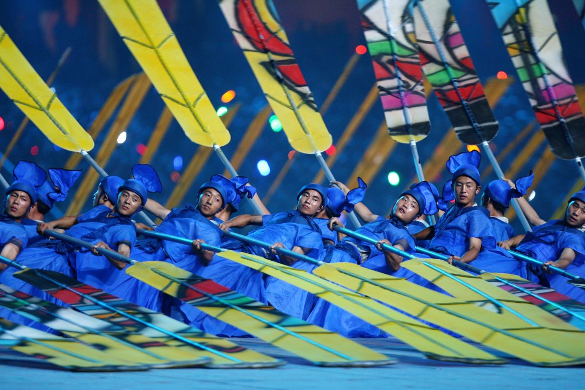 The display of totalitarian jazz hands at the 2008 Summer Olympics Opening Ceremony in Beijing showcased Chinese art forms from ink painting and opera to acrobatics and tai chi.