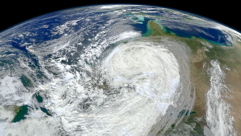 The planet could see as many as 20 more hurricanes and tropical storms each year by the end of the century because of climate change, according to <a href="index.php?page=&url=http%3A%2F%2Fwww.pnas.org%2Fcontent%2F110%2F41%2F16361.full.pdf%2Bhtml" target="_blank" target="_blank">a 2013 study</a> published in the Proceedings of the National Academy of Sciences. This image shows Superstorm Sandy bearing down on the New Jersey coast in 2012.