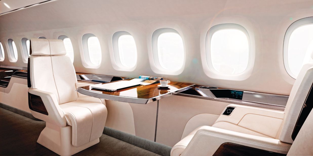 The AS2's 30-foot-long cabin is forecast to seat up to 12 passengers in business-style comfort. 