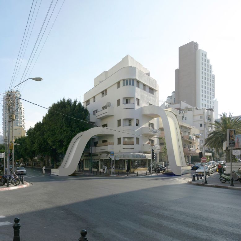 Haciendo uso de la visualización arquitectónica en 3D, el artista Victor Enrich transforma monótonas torres de apartamentos y apartamentos en estructuras flexibles que se curvan, giran sobre sí mismas y que sobresalen hacia el exterior.