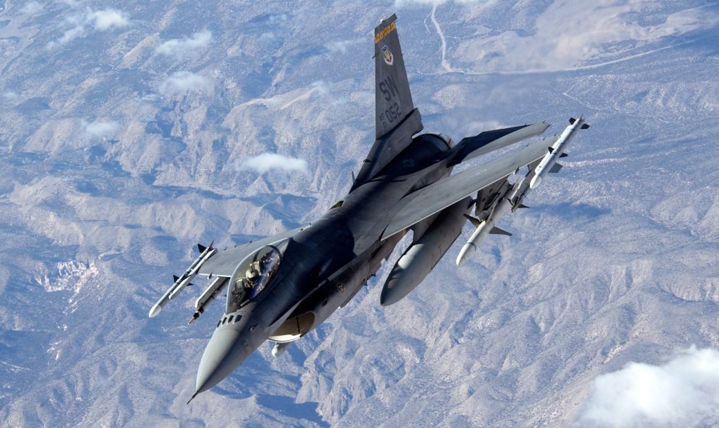 The single-engine jet is a mainstay of the Air Force combat fleet. It can perform both air-to-air and air-to-ground missions with its 20mm cannon and ability to carry missiles and bombs on external pods. More than 1,000 F-16s are in the Air Force inventory.