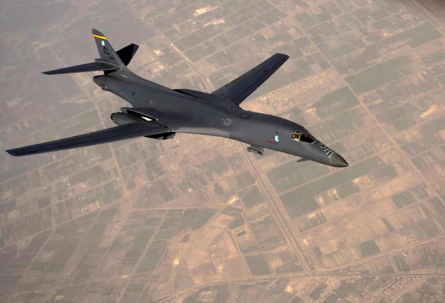 The Air Force's B-1B Lancer bomber was introduced in the 1980s to carry out nuclear missions. The plane was adapted for conventional weapons missions in the 1990s and has flown in combat over Iraq, Kosovo and Afghanistan. Here a B-1B flies above Iraq in support of Operation New Dawn in February 2011.