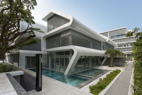 On leafy Orchard Road in Singapore, Oxley is a complex of four individual houses for four brothers. <br /><strong>Category: </strong>Housing<br /><strong>Architects: </strong>LAUD Architects Pte Ltd (Singapore)