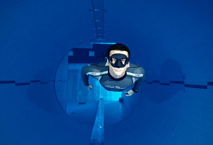 The Y-40 Deep Joy, the world's deepest swimming pool, sinks to a depth of 42 meters.