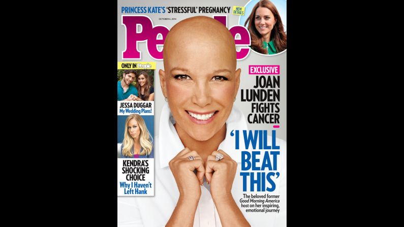 When former "Good Morning America" host Joan Lunden learned she was facing an "aggressive" form of breast cancer, she was determined to face her health battle head on. Knowing she would need chemotherapy, Lunden decided to remove her familiar blond hair before her locks could be affected by the treatment. "You know it's going to happen one of these days and you are wondering how or when," <a href="index.php?page=&url=http%3A%2F%2Fwww.people.com%2Farticle%2Fjoan-lunden-bald-reveal-breast-cancer" target="_blank" target="_blank">Lunden explained to People magazine</a>, which she posed for without her wig in September. "So I just owned it."