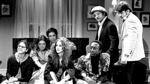 The originals, from left: Gilda Radner, Jane Curtin, Chevy Chase, Laraine Newman, Garrett Morris, John Belushi, Dan Aykroyd.