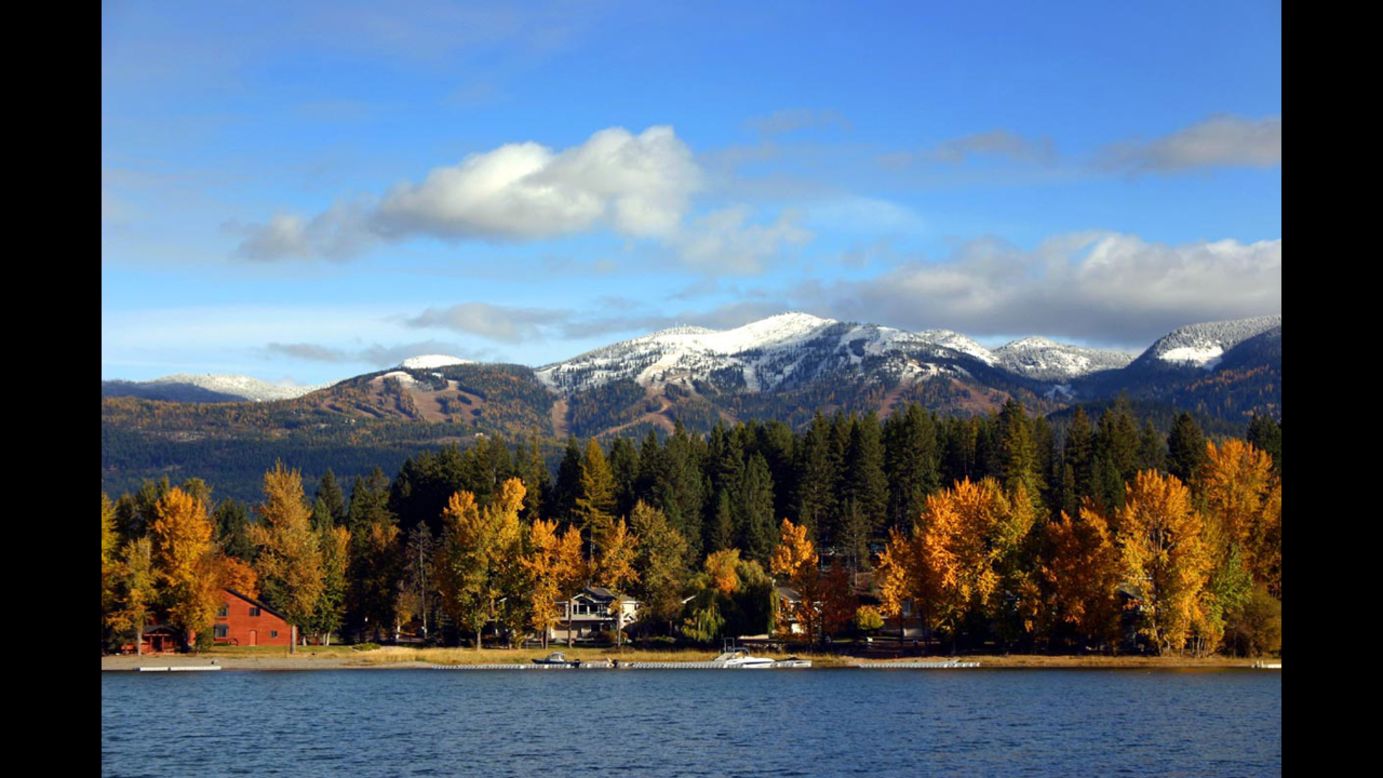 Seventh place Whitefish, Montana, is the gateway to spectacular Glacier National Park, where fall colors do not disappoint. 