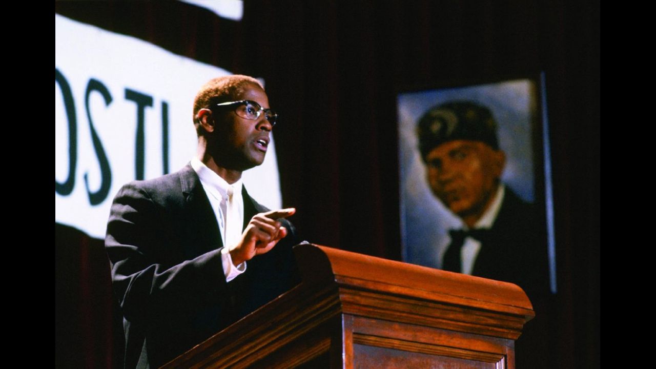 <strong>"Malcolm X" (1992)</strong>: Get into a conversation about Academy Award injustices, and Washington's portrayal of iconic historical figure Malcolm X is sure to come up. The actor filled the role with passion but delicate nuance, leading to his third Oscar nomination and first in the lead actor category. 