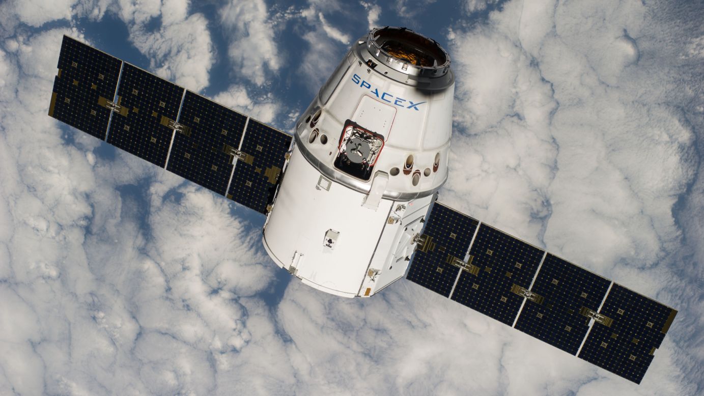 The SpaceX Dragon approaches the International Space Station on Tuesday, September 23. The commercial cargo craft <a href="http://www.cnn.com/2014/09/21/tech/spacex-launch/index.html">brought a 3-D printer into space</a> for the first time, and astronauts will use the printer to try to produce parts cheaply and on demand. This is the Dragon's fourth cargo flight to the space station, including its test flight on May 2012.