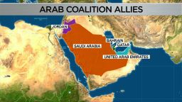 Arab coalition allies map saudi