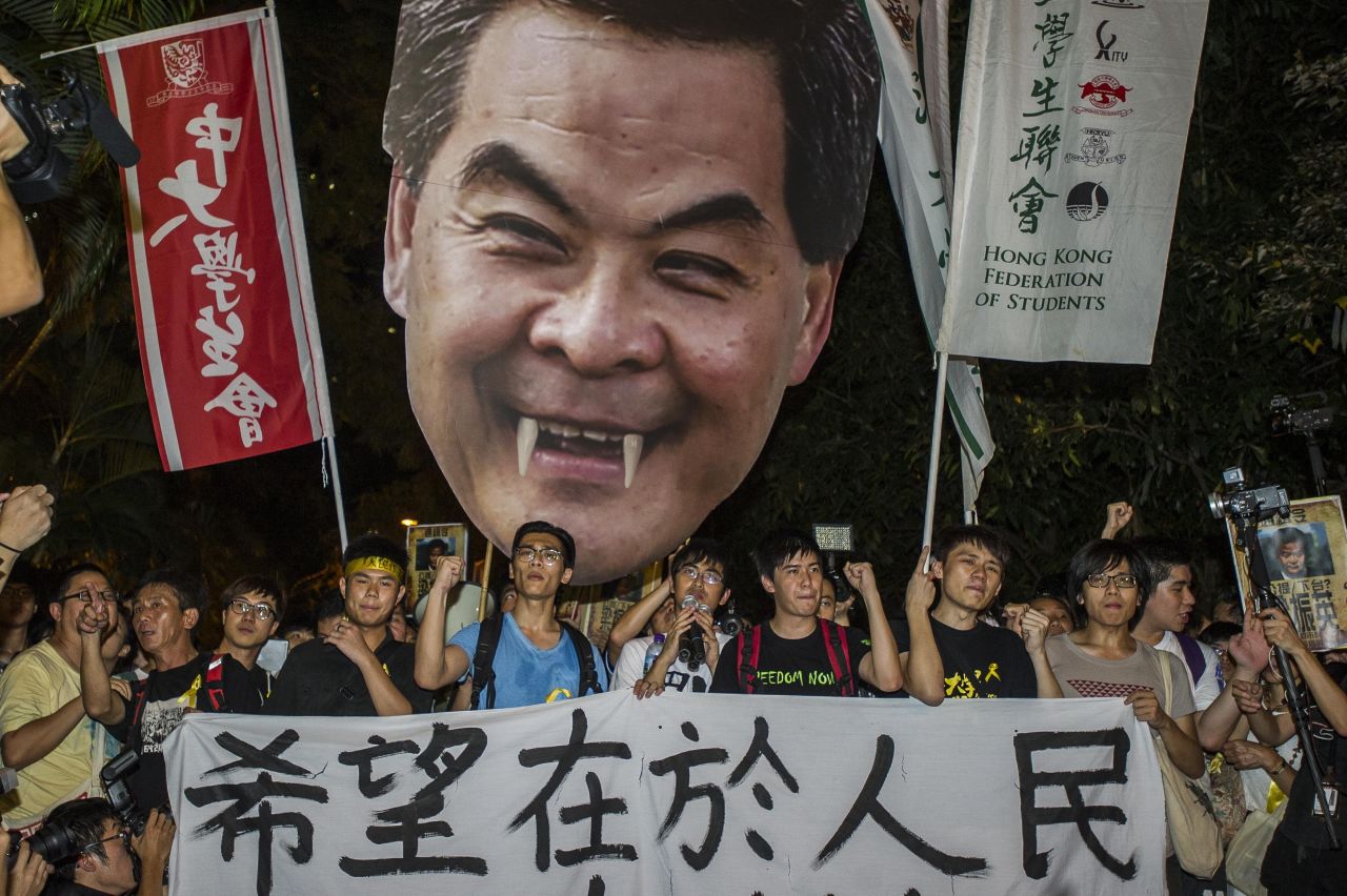 Students march to Government House in Hong Kong on Thursday, September 25. 