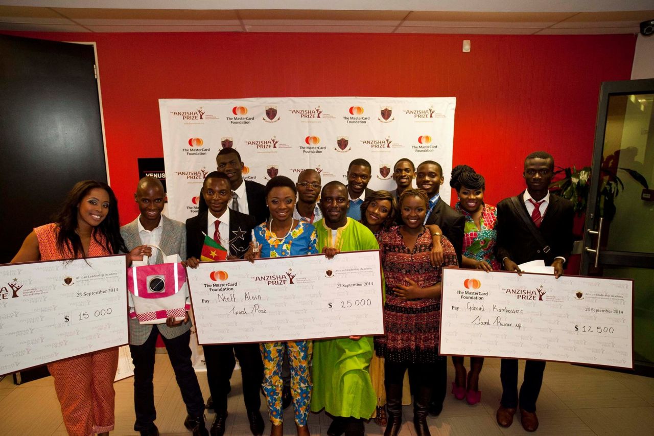 The Tony Elumelu Foundation Entrepreneurship Program is not the only initiative aimed at helping the continent's entrepreneurs. The Anzisha Prize, set up by the African Leadership Academy and others in 2011, awards businesses that help solve social challenges. Pictured here are the fellows of the 2014 Anzisha Prize at the gala awards ceremony in Johannesburg on September 23. 