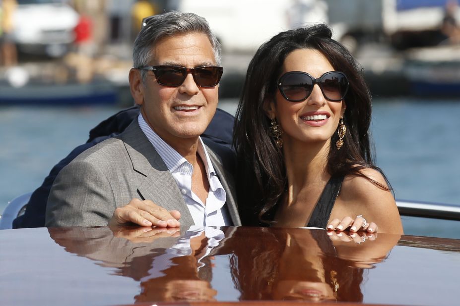 Clooney and Alamuddin arrive in Venice on Friday, September 26. 
