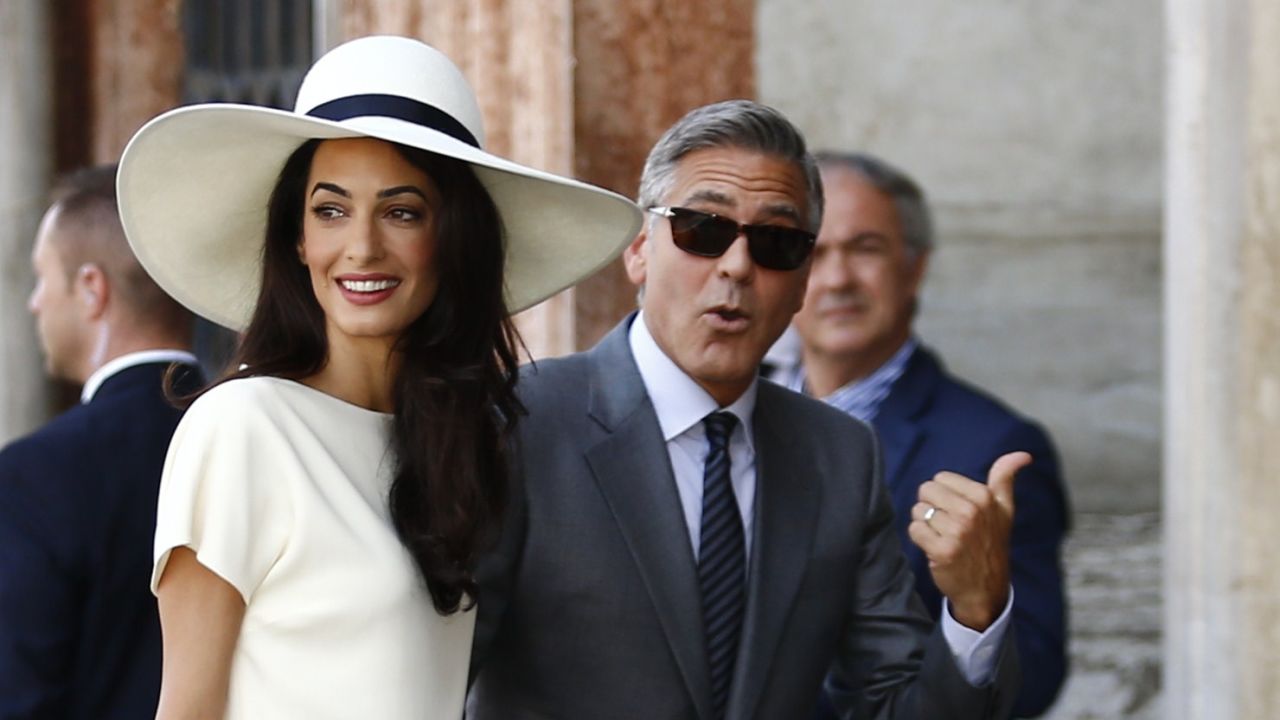 George Clooney and  Amal Clooney, née Alamuddin.