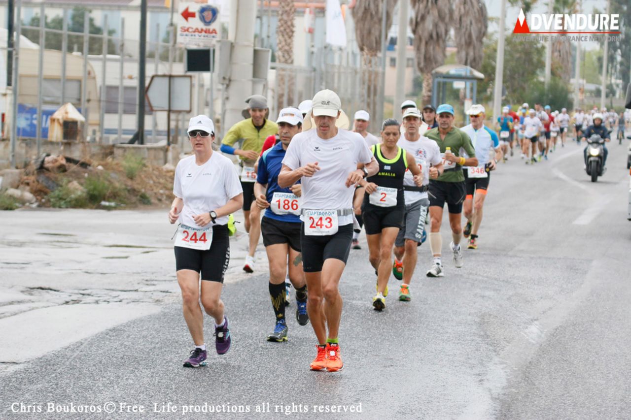 Runners during the early stages of this year's epic run. Dimitris Troupis, a Greek endurance runner and editor of online magazine <a href="http://www.advendure.com/" target="_blank" target="_blank">"Advendure"</a> has covered the race for the past three years. "This race is very special among the ultrarunning community worldwide," Troupis told CNN.