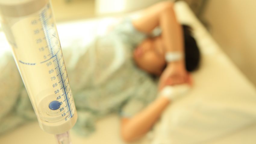 Kid in hospital bed