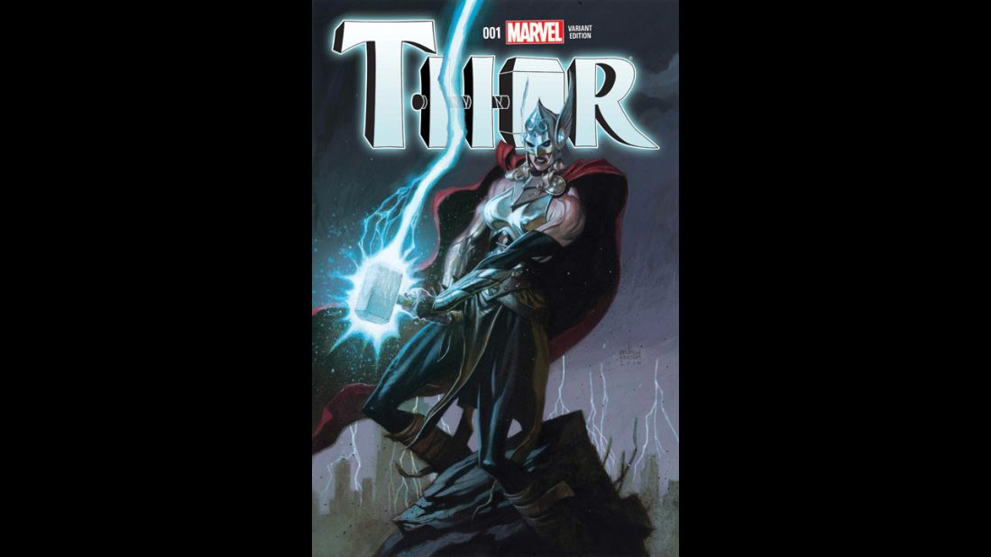 This variant cover gives us a better look at the new Thor's costume.