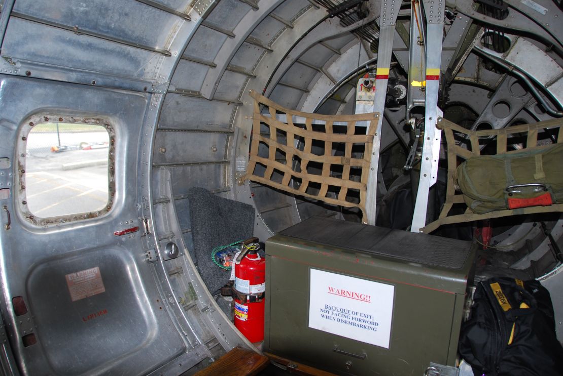 Cabins inside World War II-era B-17 bombers were spartan with few comforts. Here, the interior of the Sentimental Journey.