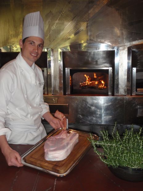 At the Oak Door Steakhouse in Tokyo, steaks designated F1 (a mix of two breeds, such as Wagyu and Angus) are more popular than pure Wagyu beef because they're cheaper yet still yield good quality. The restaurant's Tomahawk steak (pictured) can feed up to six people.