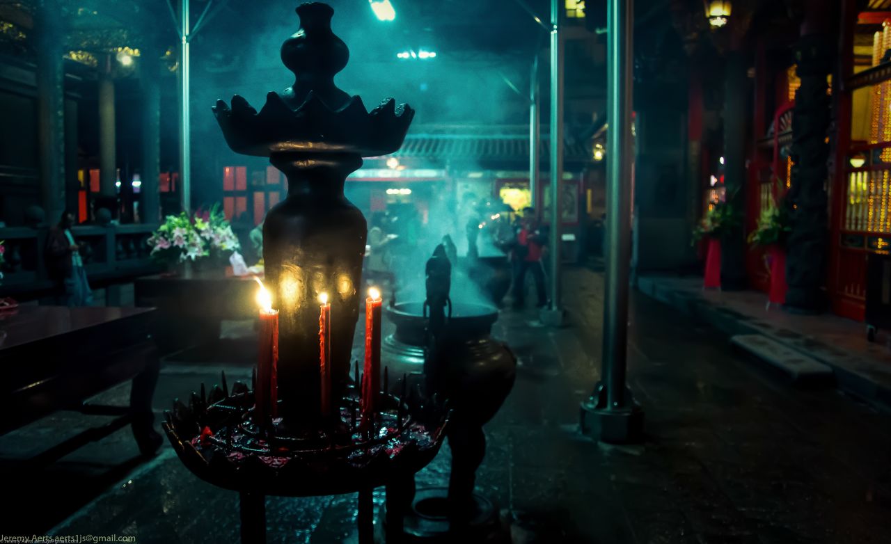 Incense and candles set the mood at <a href="http://ireport.cnn.com/docs/DOC-1152367">Longshan Temple</a> in Taipei, Taiwan. Walking through the temple "felt as if I traveled back hundreds of years to a time long forgotten," said Jeremy Aerts. 