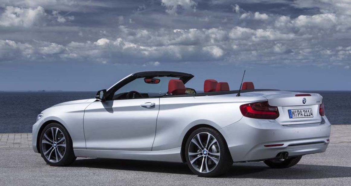 The "open-air driving" enthusiasts will be interested in BMW 2er convertible, which the company says boasts "expressive, elegant design and a flat waistline."