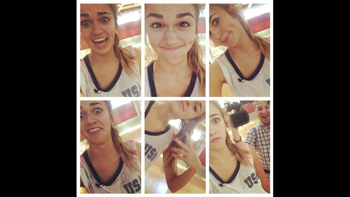 Sadie Robertson, from the reality television show "Duck Dynasty," looks like she had fun with the phone of Mark Ballas, her "Dancing With the Stars" partner. "This is What happens when I leave my phone in the studio unattended," Ballas <a href="http://instagram.com/p/tbRVQ3TPFL/?modal=true" target="_blank" target="_blank">wrote on Instagram</a> on Friday, September 26.