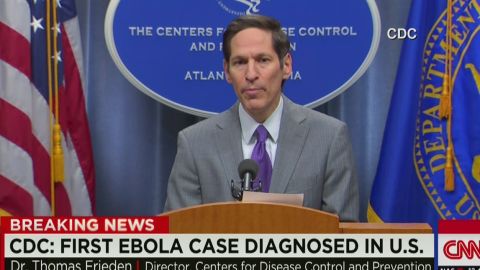 CDC Director Dr. Tomas Frieden notes that only a person showing symptoms can spread the disease.
