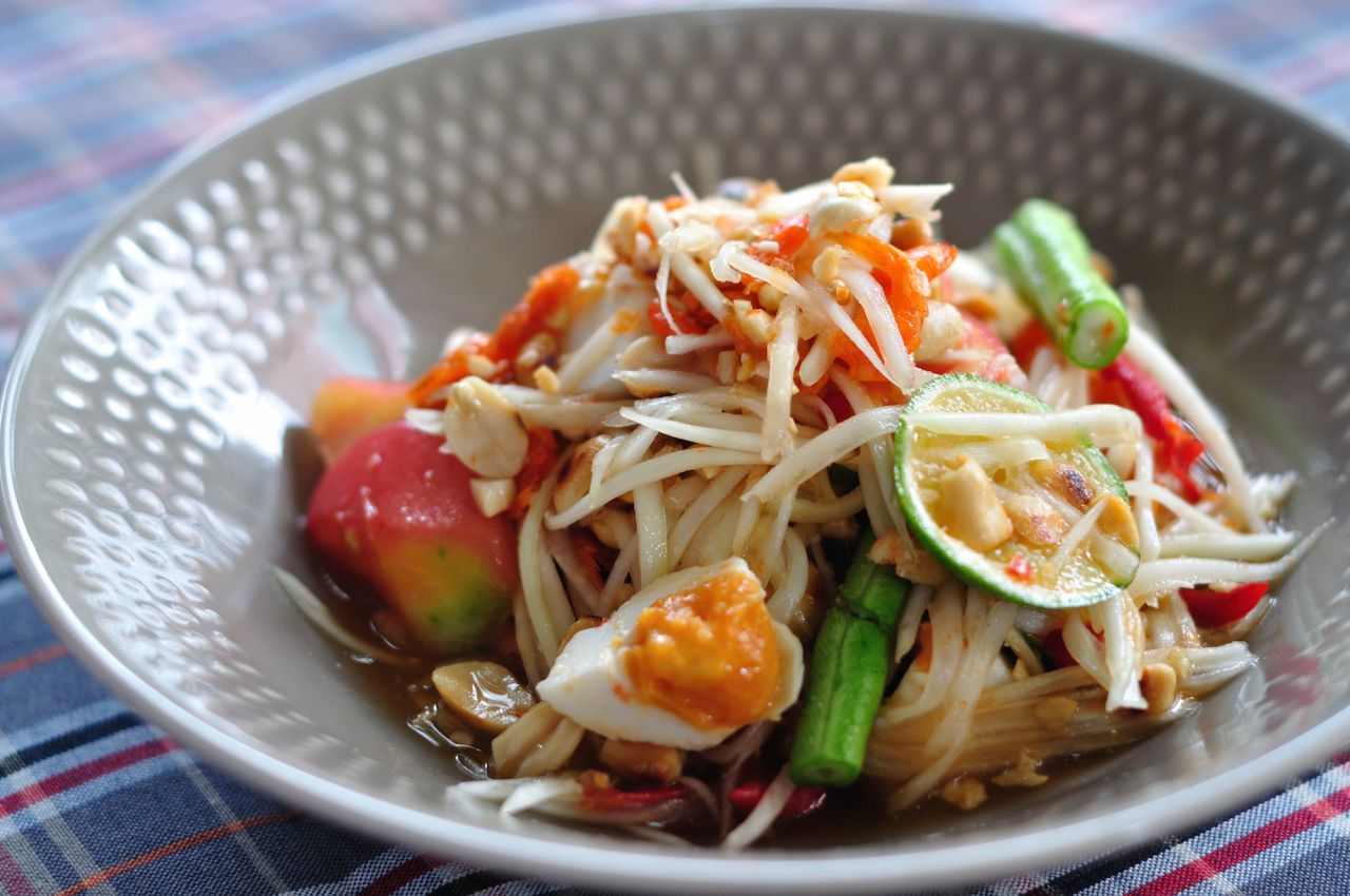 Papaya salad with salted egg -- no words can do it justice. 