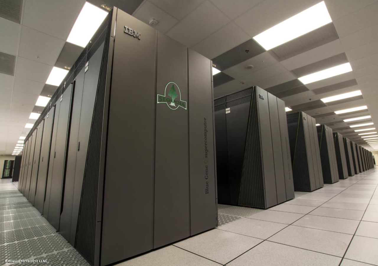 The result of a partnership between Lawrence Livermore National Laboratory and IBM, the 96-rack Sequoia computer clocks in at 16.32 sustained petaflops, making it the current number three on the Top500 list.
