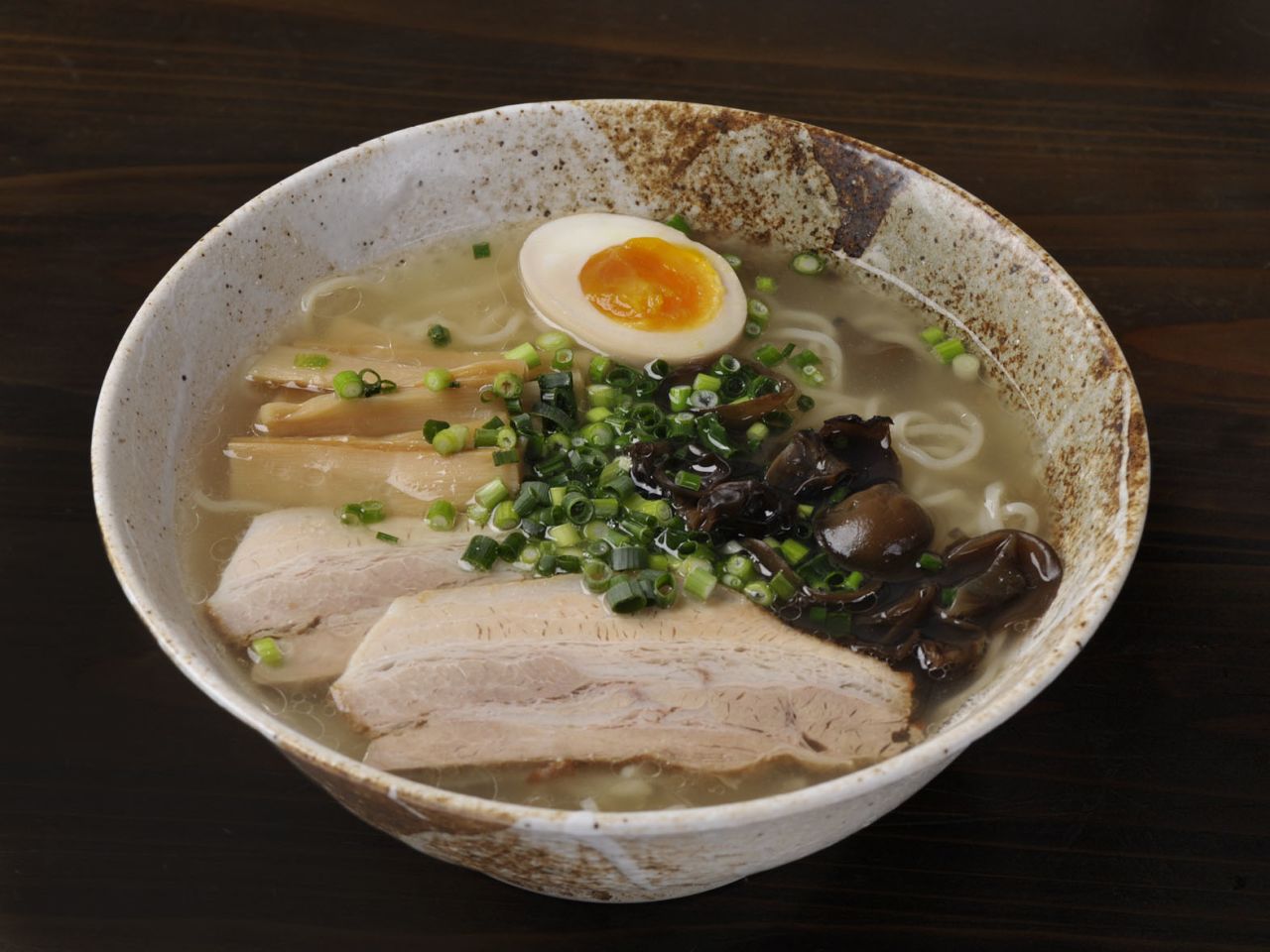 Hakodate's shio ramen is a light pork bone-based clear soup prepared over low heat and seasoned with salt. 