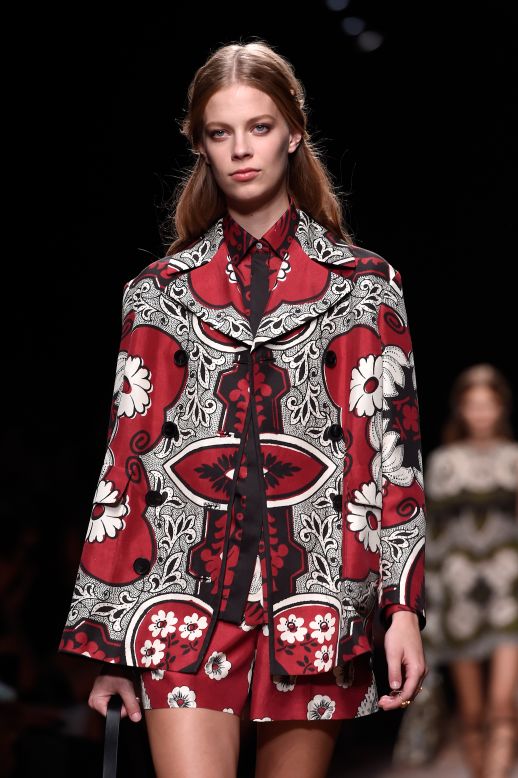 Intricate prints on elegant tailored pieces - what's not to love? Valentino impressed audiences with his detailed garments. 