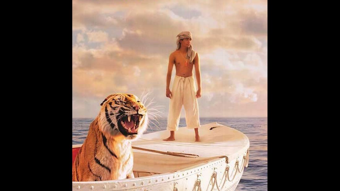 <strong>"Life of Pi":</strong> Yann Martel's <a href="http://edition.cnn.com/2002/SHOWBIZ/books/10/21/yann.martel/index.html">Booker Prize-winning novel</a> concerns the voyage of a spiritually minded teenage boy drifting across the Pacific with a large tiger named Richard Parker -- or does it? Ang Lee's 2012 film made Martel's "unfilmable" novel into an Oscar-nominated success.