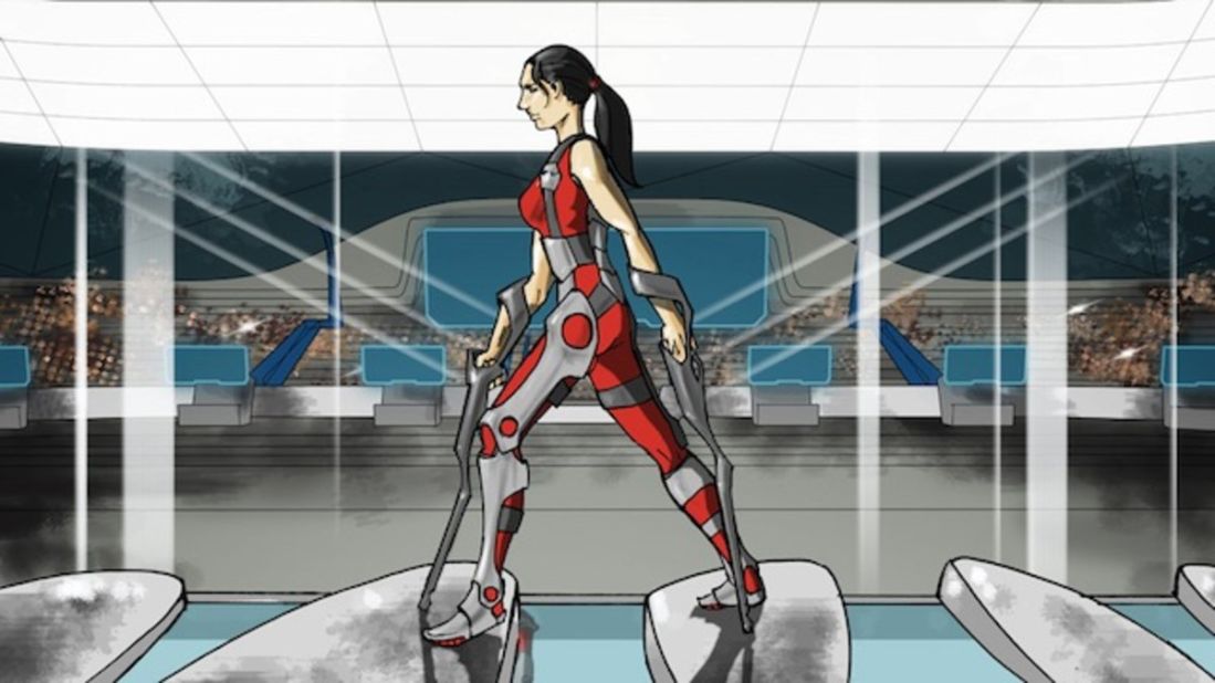 Graphic promoting the 2016 Cybathlon in Switzerland that will see power-assisted devices used in new sporting competitions. 