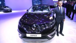 Renault CEO Carlos Ghosn presents on October 2, 2014 the new Renault Espace 5 at the 2014 Paris Auto Show in Paris, on the first of the two press days. AFP PHOTO / MIGUEL MEDINA (Photo credit should read MIGUEL MEDINA/AFP/Getty Images)