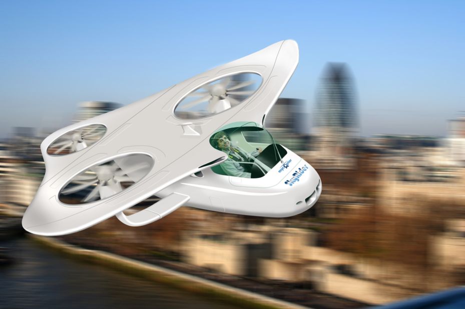An artist's impression of the MyCopter personal aviation vehicle. The European Union wants to make the dream of a flying car a reality, researching the feasibility of small commuter air vehicles to ease the world's traffic congestion.