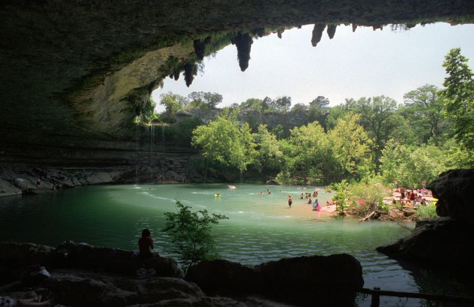 Hamilton Pool, some 20 miles west of Austin, Texas, is a fascinating natural phenomenon and a popular swimming hole on warm days.