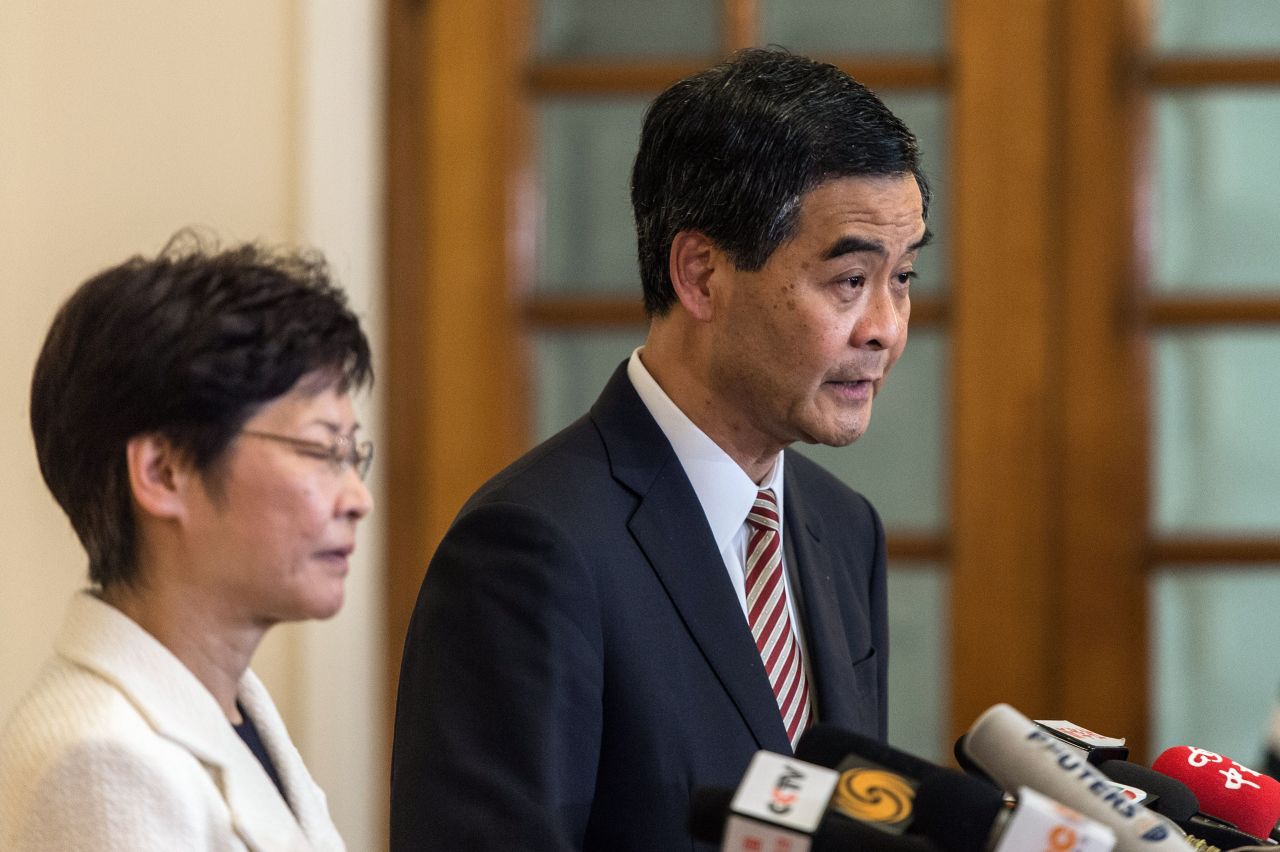 C.Y. Leung, Hong Kong's chief executive, has evaded calls to resign. Instead, he has directed his deputy Carrie Lam, left, to attempt negotiations with student leaders.