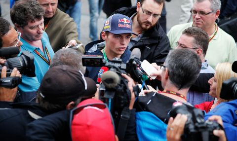 After his historic drive, every reporter wanted a piece of motorsport's teen sensation.