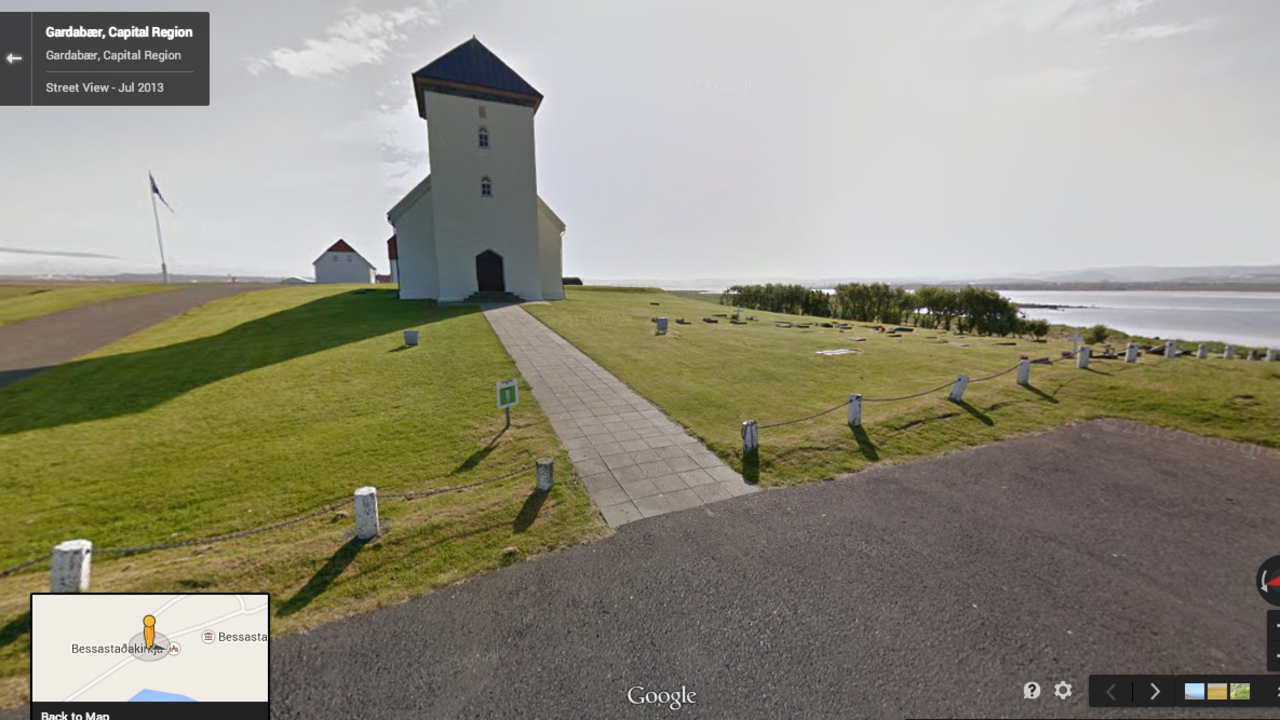 The residence of Iceland's president, shown in Google Street View.