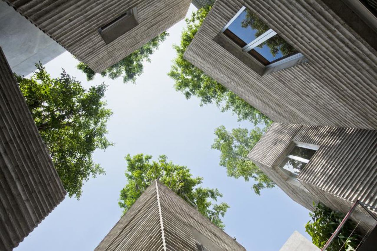 House for Trees, which won the House category, is an effort to address the dense urbanization of parts of Vietnam. The aim of the project is to bring green space back into the city, juxtaposing high-density dwelling with big tropical trees. It was designed by Vo Trong Nghia Architects.