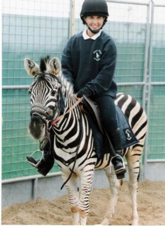 Schoolgirl and keen rider Nicky Davies was the brave jockey atop Mombasa, pictured here in the English countryside in the 1990s.