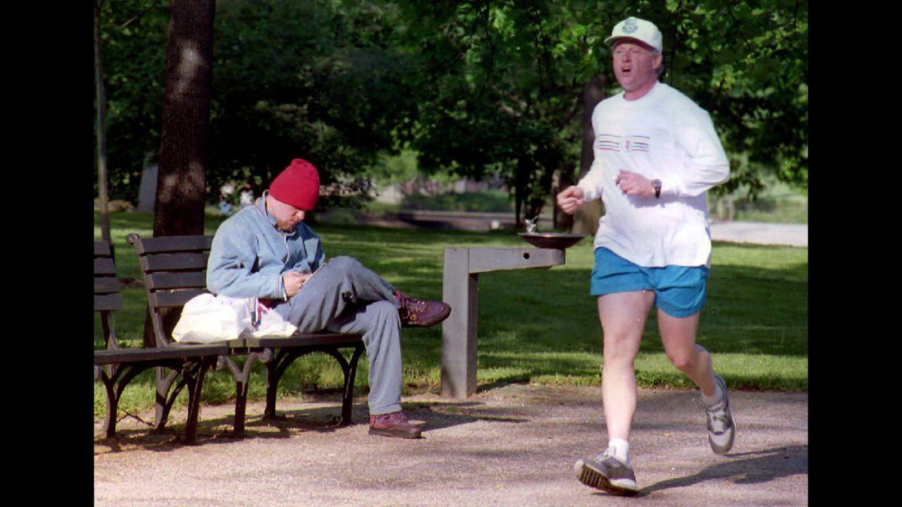 Bill Clinton, the 42nd president, often jogged for exercise. While he was in office, a <a href="http://www.whitehousemuseum.org/grounds/south-lawn.htm" target="_blank" target="_blank">running path</a> was put in along the South Lawn driveway at the White House.