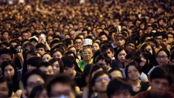 Thousands of pro-democracy activists attend a rally on the streets near the government headquarters on October 4 in Hong Kong.