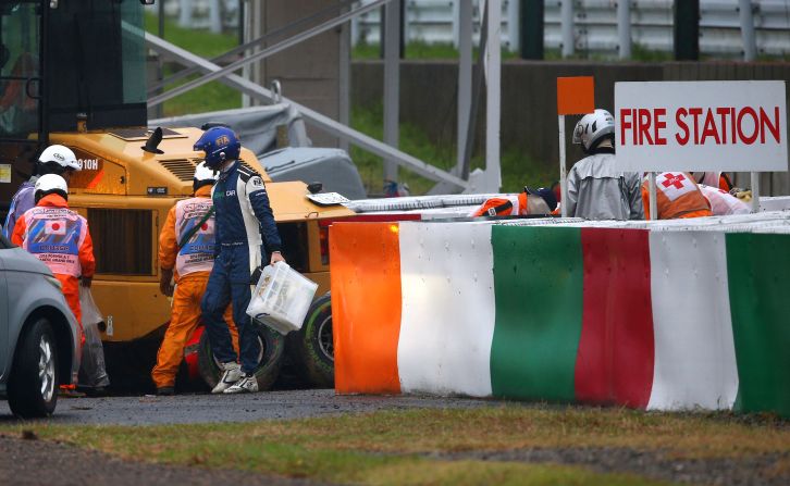The crash occured in the later stages of the race at Suzuka as Bianchi ploughed into a recovery truck.