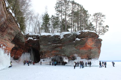 The Lake Superior ice caves were <a href="http://www.wpr.org/lake-superior-sea-caves-open-first-time-5-years" target="_blank" target="_blank">reopened this year</a> for the first time since 2009. <a href="http://ireport.cnn.com/docs/DOC-1080654">Cindy Schultz</a> and her daughter Elizabeth recently made an 8-hour trip just to see the icy sight.