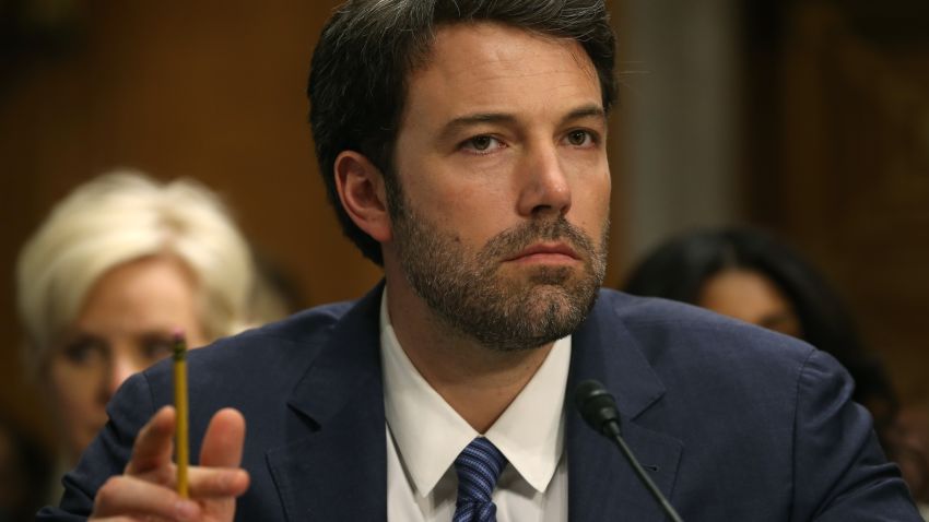 Actor Ben Affleck, founder of the Eastern Congo Initiative, listens to testimony during a Senate Foreign Relations Committee hearing on Capitol Hill, February 26, 2014 in Washington, DC.