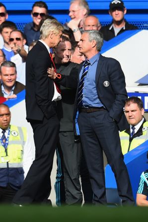 Chelsea won the match 2-0 meaning Wenger is yet to beat Moruinho in 12 meetings to date. Last season the Portuguese called his French counterpart "a specialist in failure." Neither manager showed any remorse for Sunday's touchline fracas. "What is there to regret?" Wenger said afterwards.